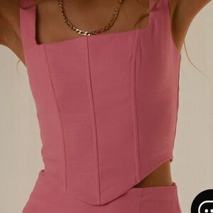 Fuchsia Bustier Coset Top with Zip Back